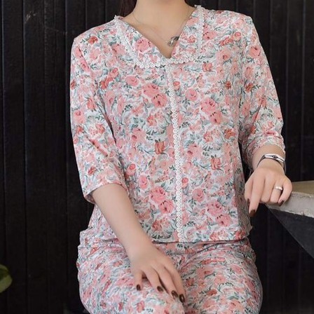 [FreeShip – Sale khô máu] Bộ Đồ Mặc Nhà Nữ Siêu Sang - Mã PV02 Chất Lụa Giấy Mát Mịn Thấm Hút Mồ Hôi 2 Màu Vàng Và Hồng | BigBuy360 - bigbuy360.vn