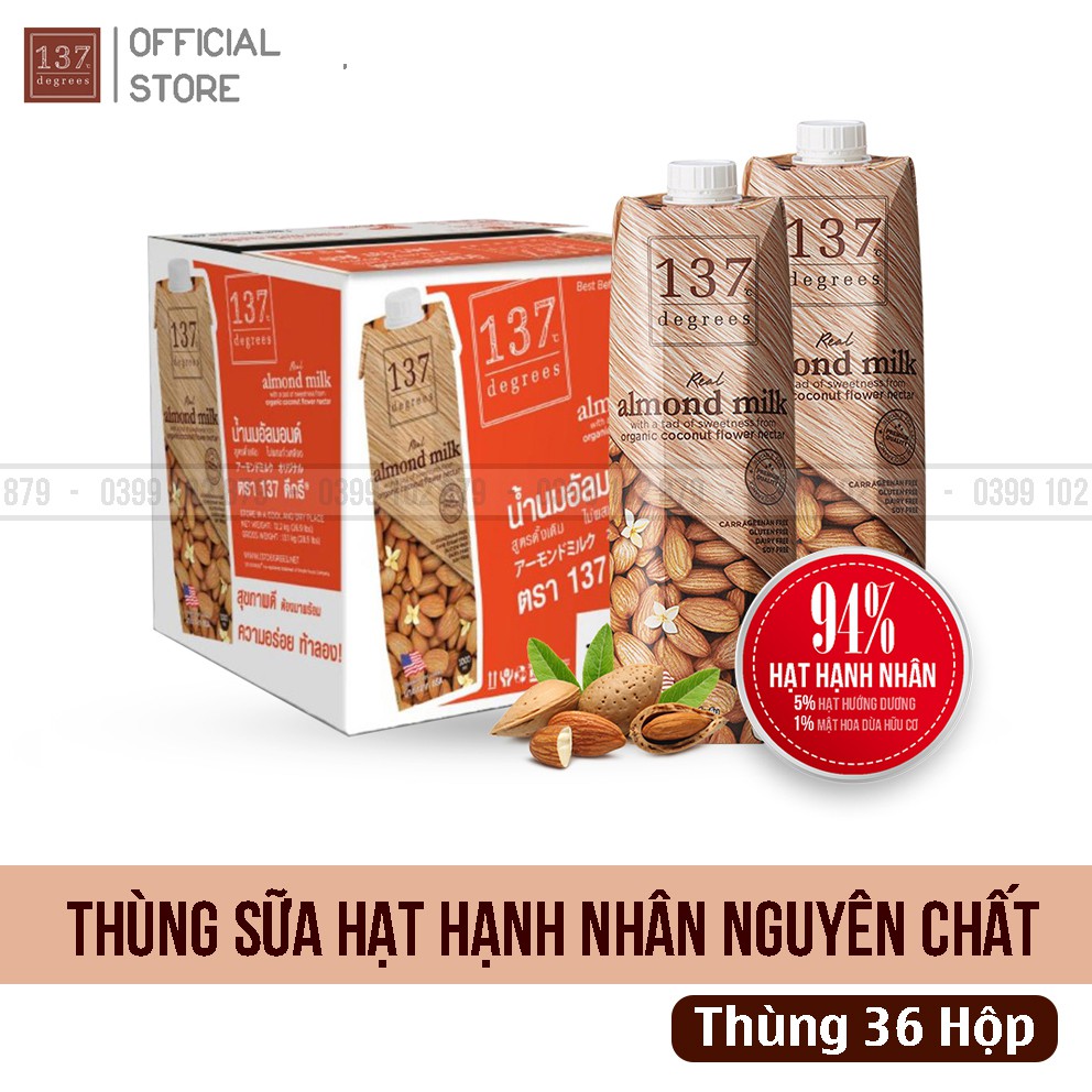 Thùng Sữa Hạt HẠNH NHÂN Truyền Thống - 12 Hộp 1000ml