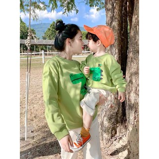 ÁO ĐÔI KHỦNG LONG XANH CHO MẸ VÀ BÉ
