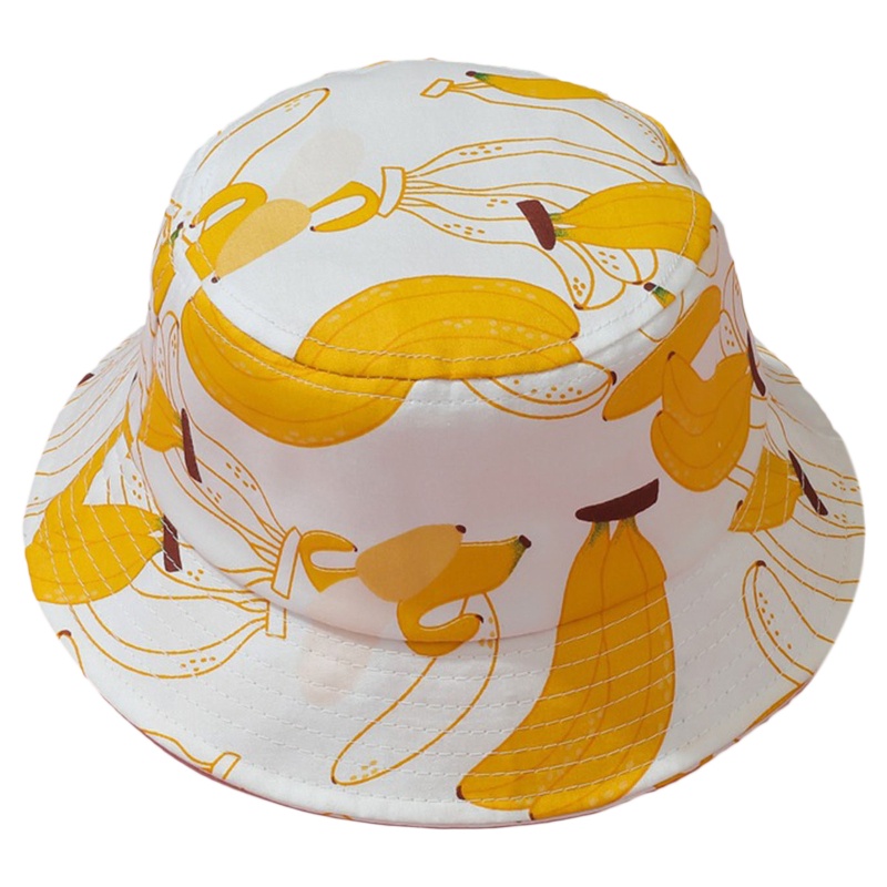 Mũ Tai Bèo Chống Nắng In Họa Tiết Trái Cây Có Dây Đeo Chống Gió Cho Trẻ Em