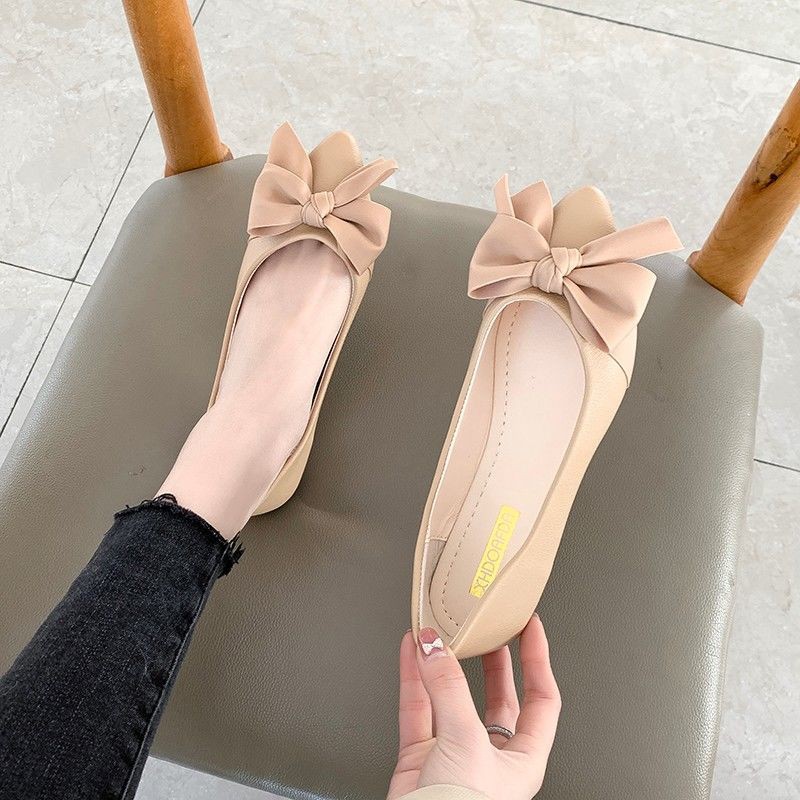 Women's shoes versatile shallow bow gentle trend Korean casual women's shoes shoes single shoes | BigBuy360 - bigbuy360.vn