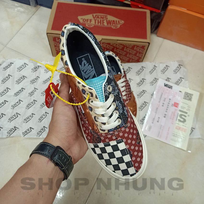 Giày thể thao nam nữ vans old skool màu thổ cẩm era tiger patchwork cổ thấp