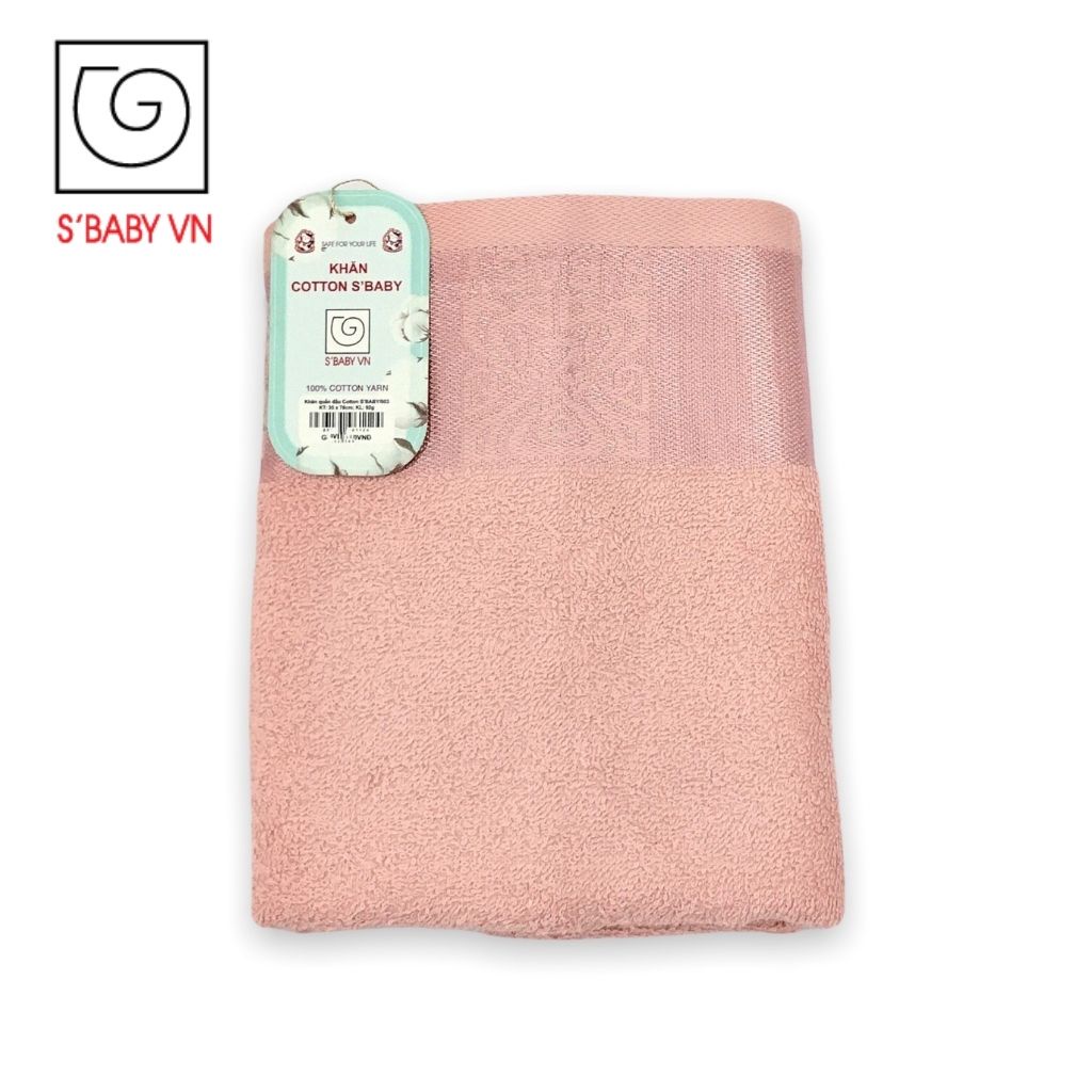 Khăn Quấn Đầu Nhanh Khô Cotton S'BABY 35x78cm Sản Xuất Từ Nguyên Liệu Tự Nhiên Mềm Mại, An Toàn Cho Da - 8936137961124