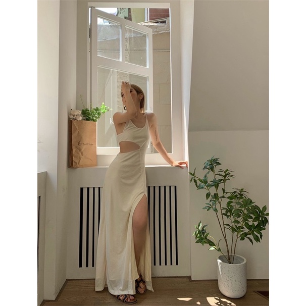 ✨💕 Đầm maxy 2s khoét eo xẻ tà hack chân siêu cao