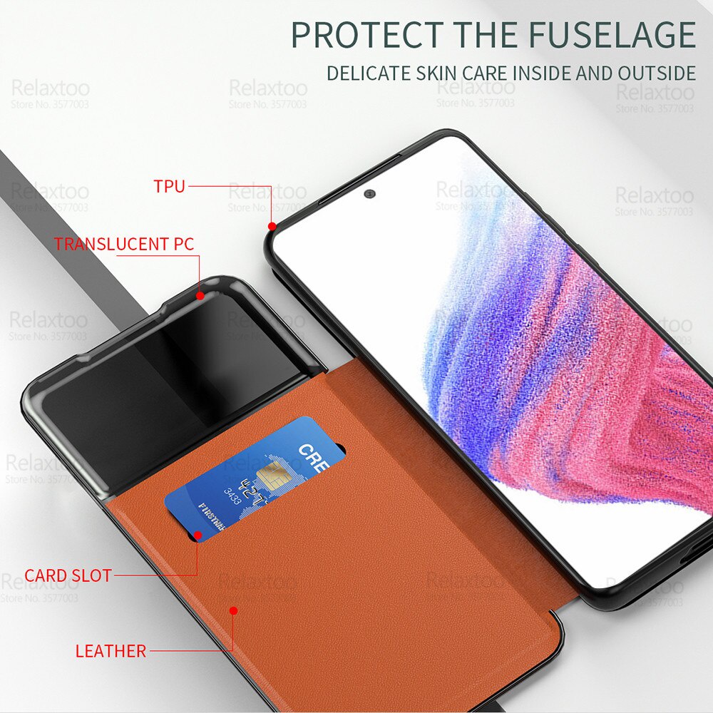 Bao Da Điện Thoại Nắp Lật Mặt Gương Thông Minh Cho Samsung Galaxy A53 5G A13 4G A73 A33 A23 2022 A 13 53