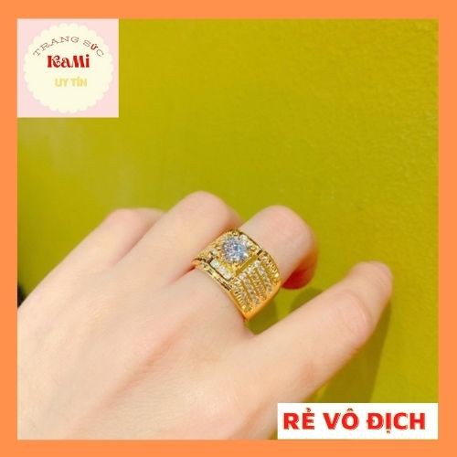 Nhẫn nam cao mạ vàng 💎𝑭𝑹𝑬𝑬𝑺𝑯𝑰𝑷 💎Nhẫn đá nam mạ vàng 18k đẳng cấp