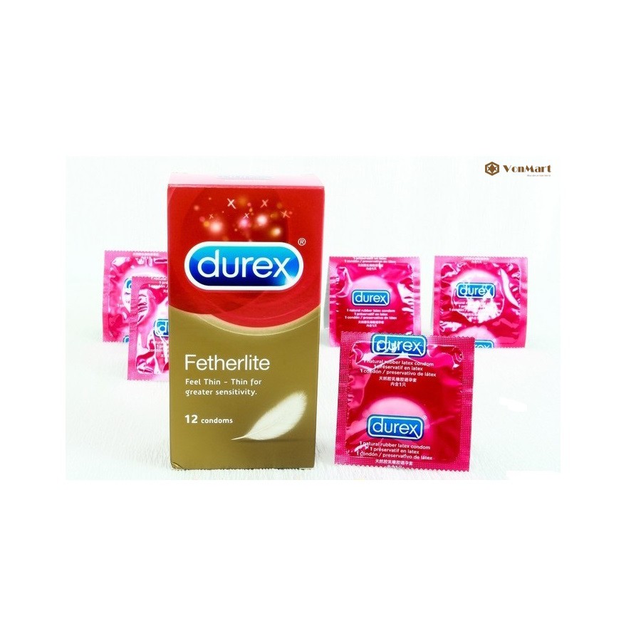 (SIÊU MỎNG CỦA DUREX - KHÔNG CÓ MÙI CAO SU) Bao Cao Su Durex Fetherlite (HỘP 3C/70K - 12C/199K)