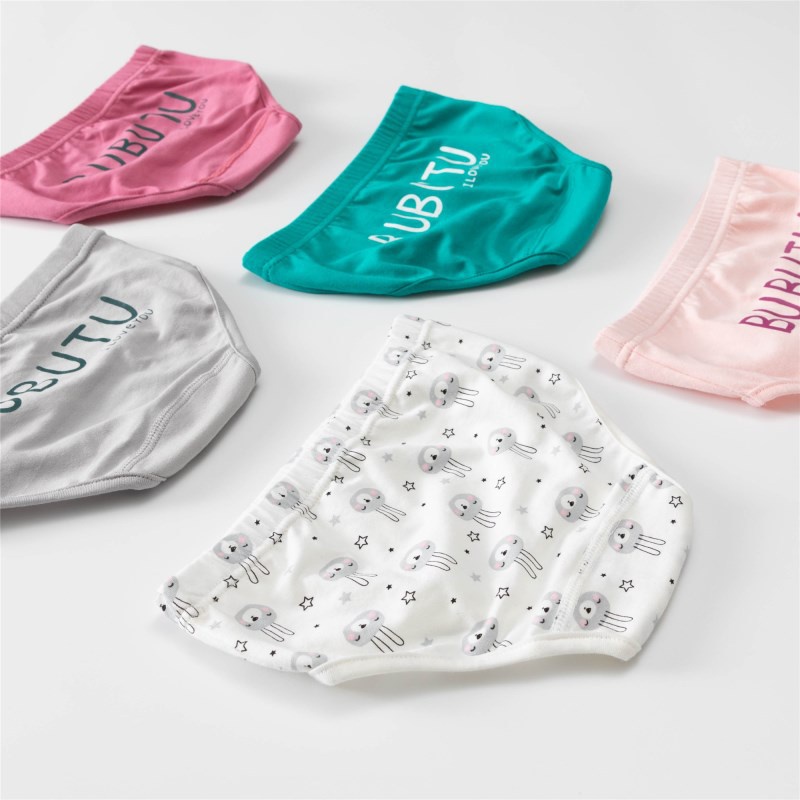 Quần Lót Cotton Thoải Mái In Họa Tiết Chữ Cho Bé Gái 3-12 Tuổi