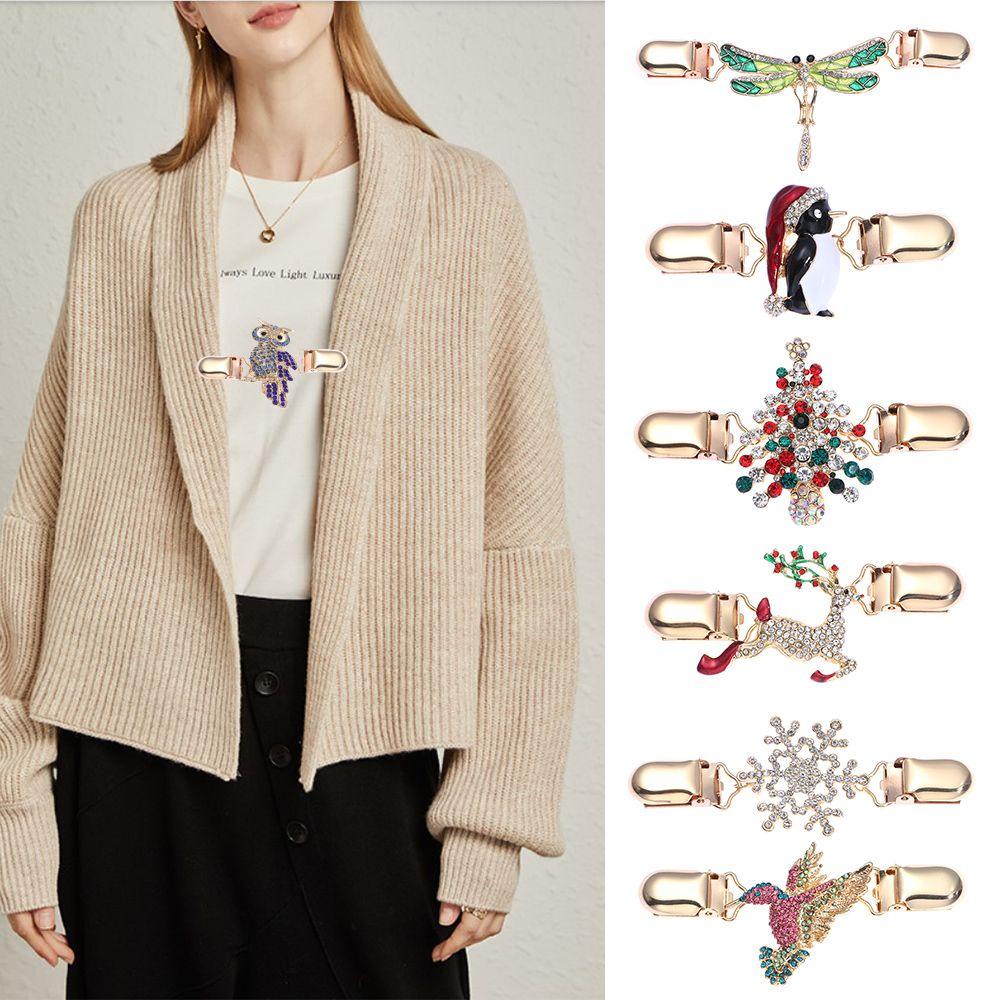Kẹp Áo Khoác Cardigan Họa Tiết Chim Cánh Cụt Thời Trang|Kẹp Vịt Tiện Lợi Chất Lượng