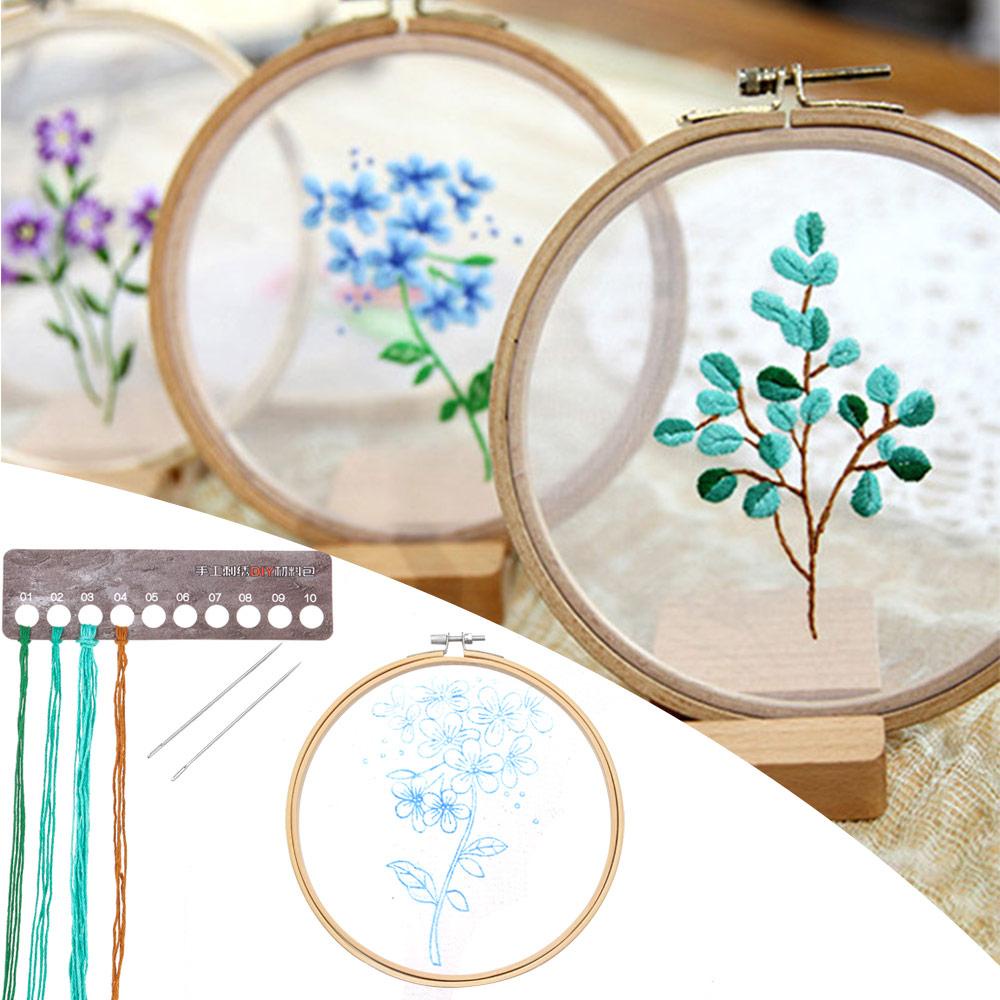 Khung Thêu Hình Hoa Nghệ Thuật Cho Người Mới Bắt Đầu DIY