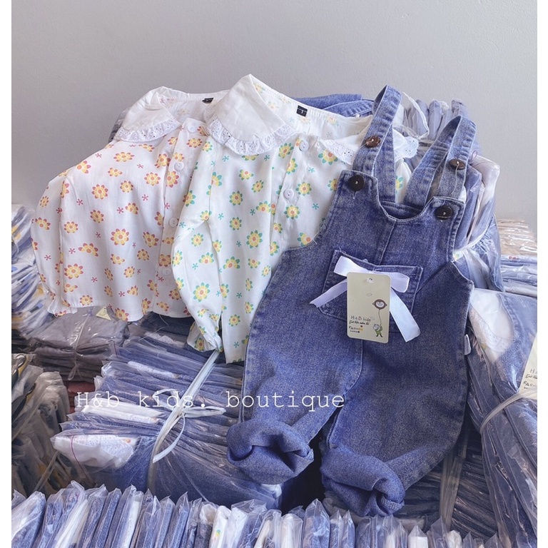 Set yếm váy jean cho bé