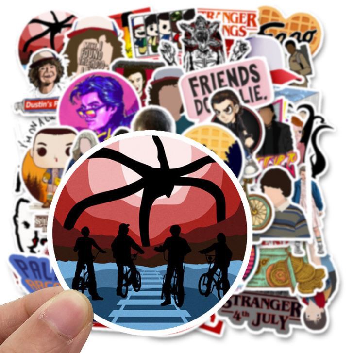 Sticker STRANGER THINGS nhựa PVC không thấm nước, dán nón bảo hiểm, laptop, điện thoại, Vali, xe, Cực COOL #98