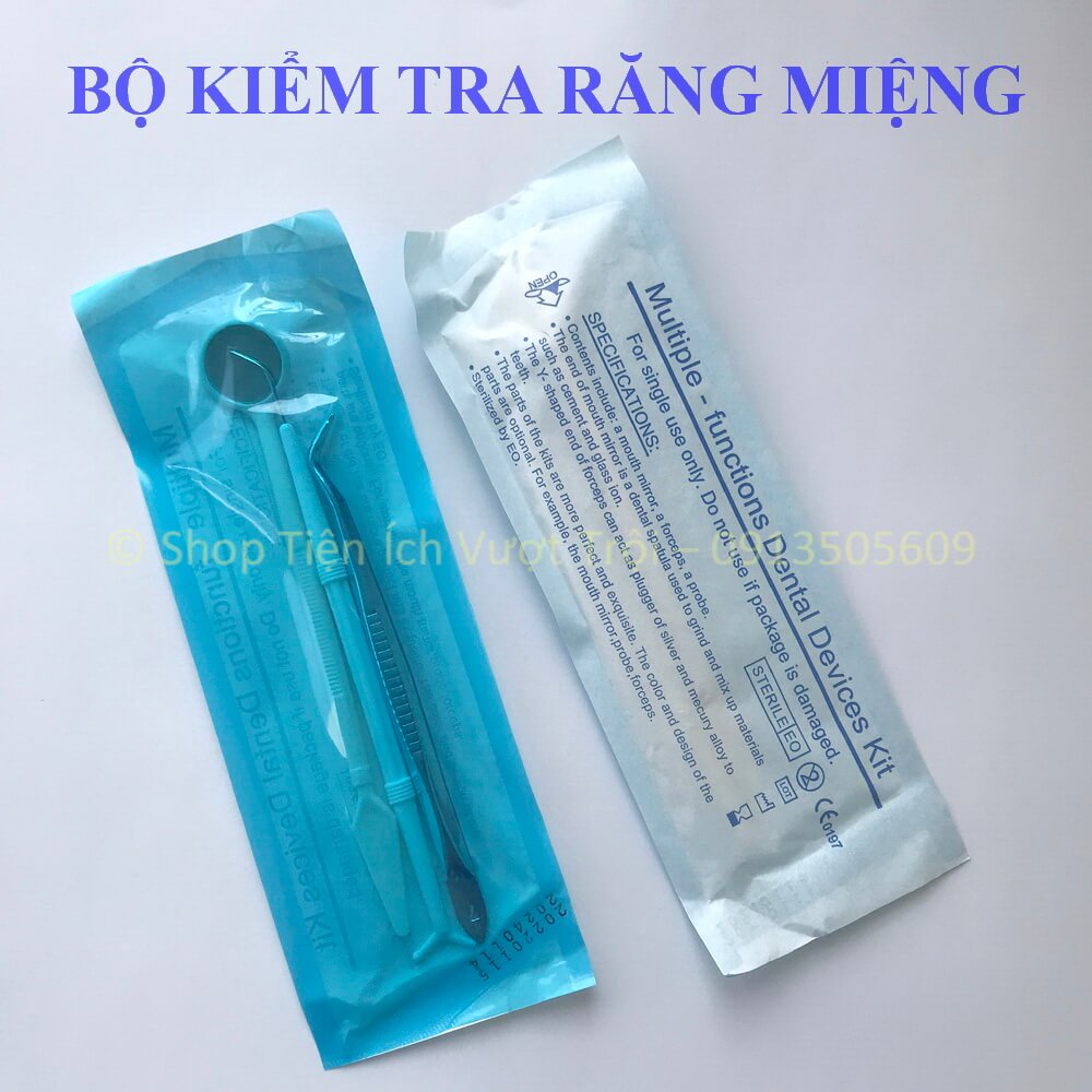Bộ kiểm tra chăm sóc răng miệng tại nhà, gương nha kiểm tra răng miệng, nhíp gắp-Shop Tiện Ích Vượt Trội