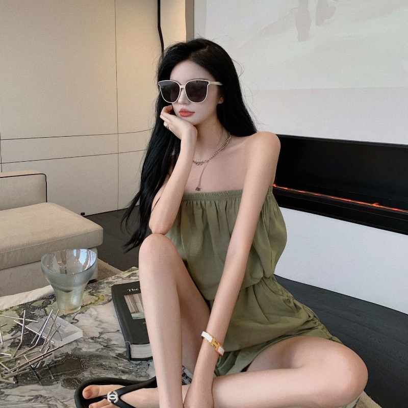 COZOK Bộ Áo Liền Quần Thắt Dây Eo Quyến Rũ Hợp Thời Trang