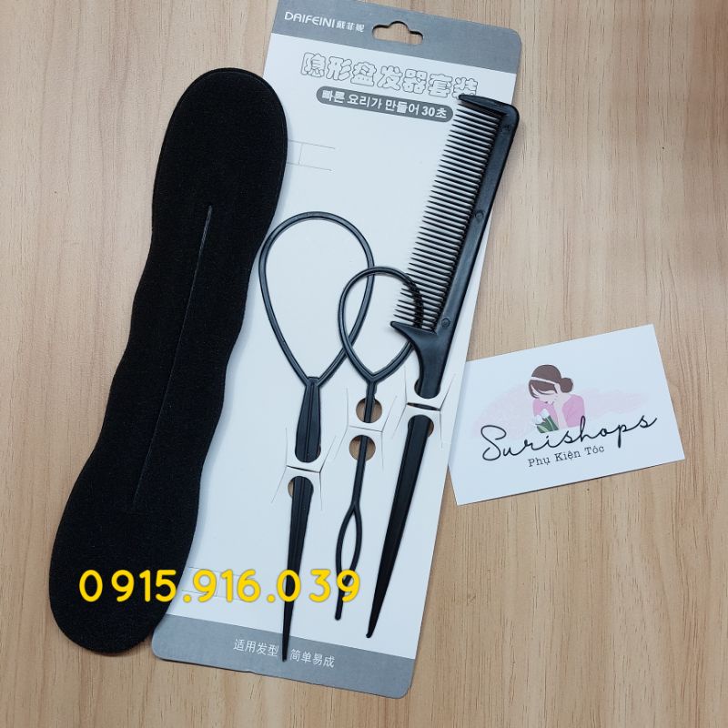 Bộ 4 Dụng Cụ Đa Năng Tạo Kiểu Tóc, Dụng Cụ Búi Tóc