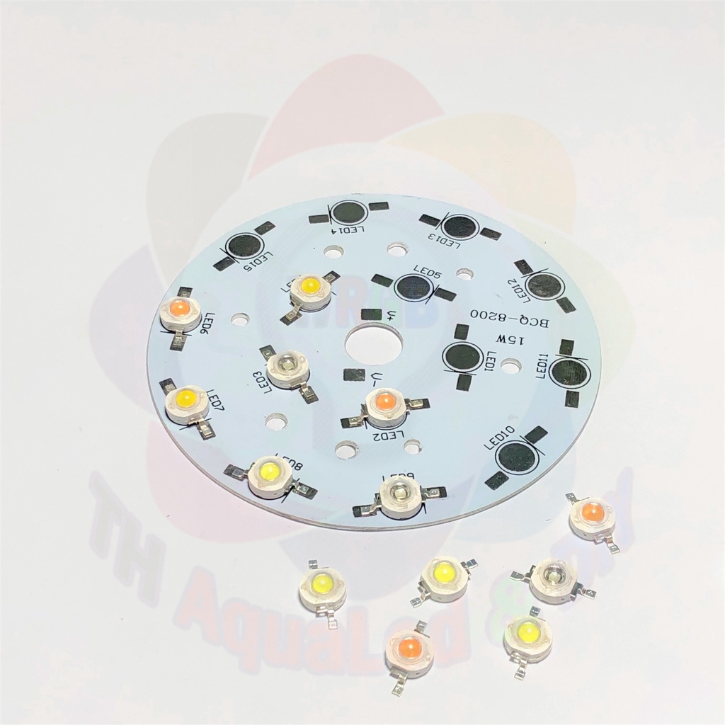 Mạch LED tròn cho 15 chip, dùng cho chip LED đơn Luxeon, đường kính 90mm