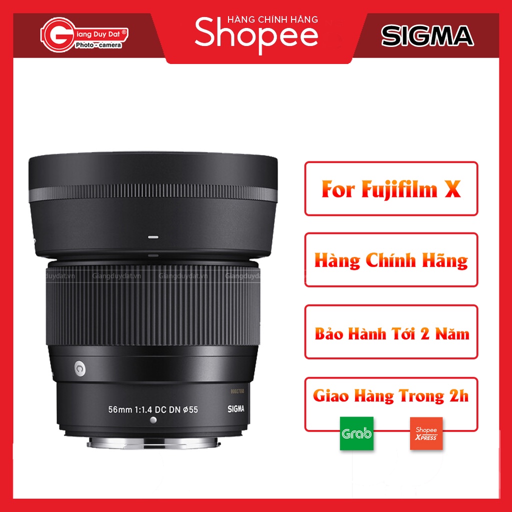 Ống Kính Sigma 56mm f/1.4 DC DN Contemporary Dành Cho Máy Ảnh Fujifilm X Chính Hãng