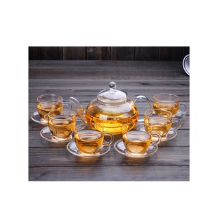 Bộ ấm chén pha trà thủy tinh zeno SET59