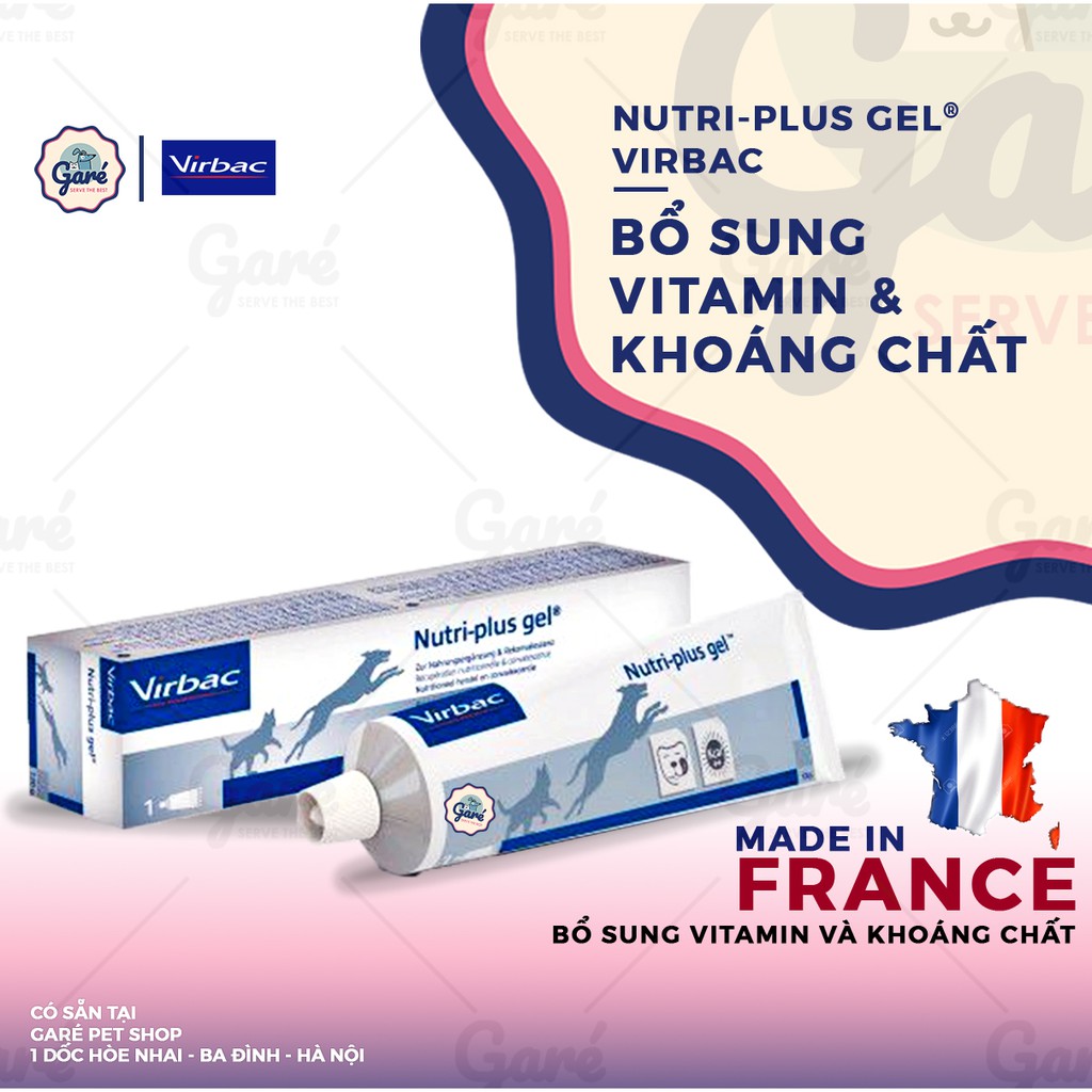 Gel bổ sung dinh dưỡng, vitamin, khoáng chất Nutri Plus Gel cho Chó &amp; Mèo Virbac Pháp  120gr