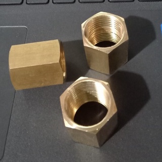 Nối 2 đầu ren trong, phi 13mm - đồng thau