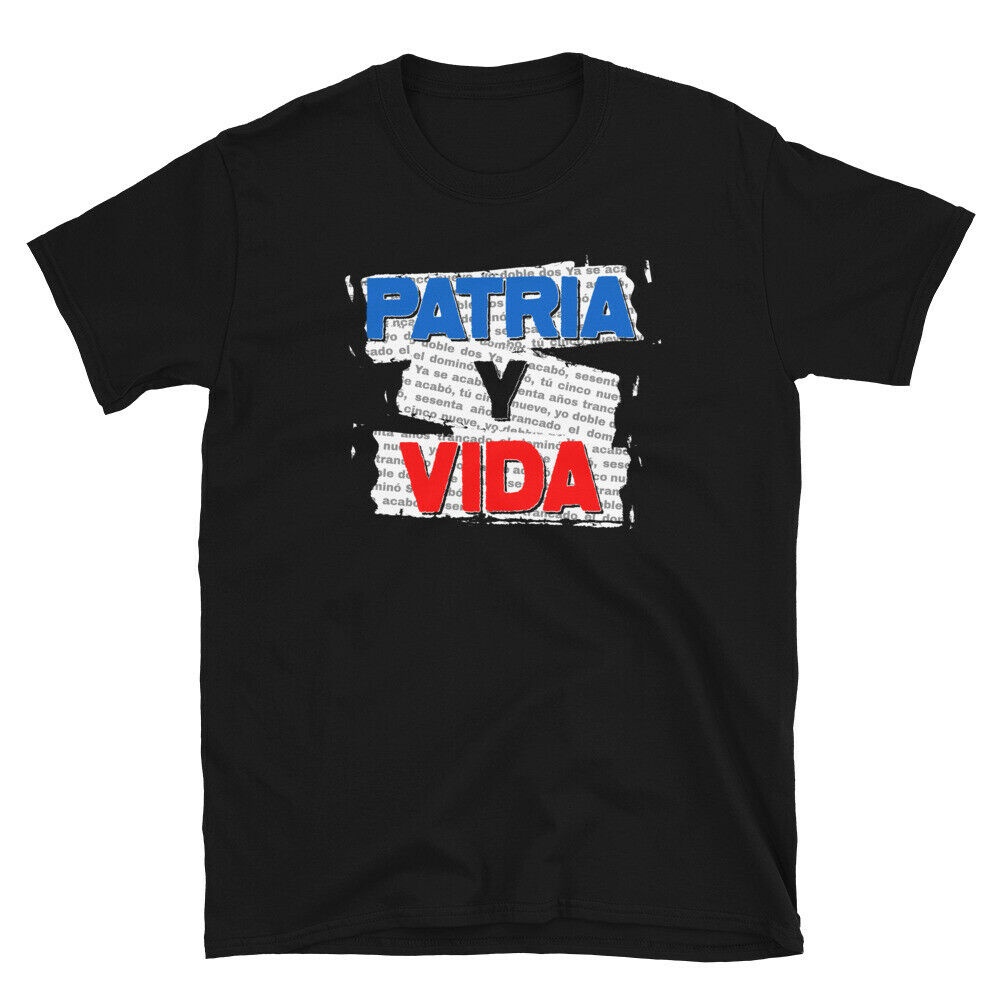 Phổ Biến Cotton Tee Patria Y Vida Cuba Áo Sơ Mi Cờ Cuba Áo Unisex Thiết Kế 1