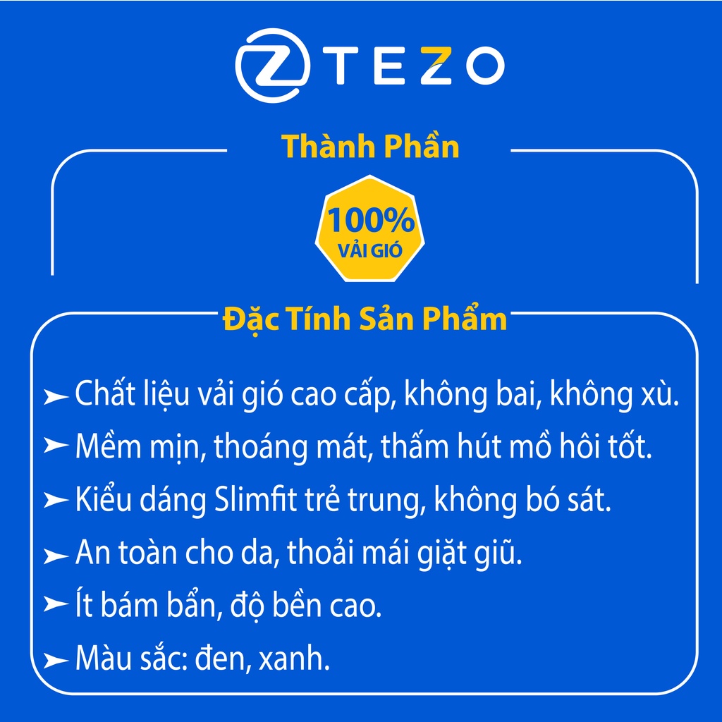 Quần sooc gió nam Tezo có túi thẳng hoạ tiết in sườn dáng thể thao cơ bản năng động 2204QDGB02
