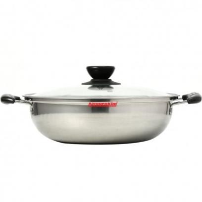 NỒI LẨU INOX NẮP KÍNH SIZE 26CM ( SP NỒI 1 ĐÁY)