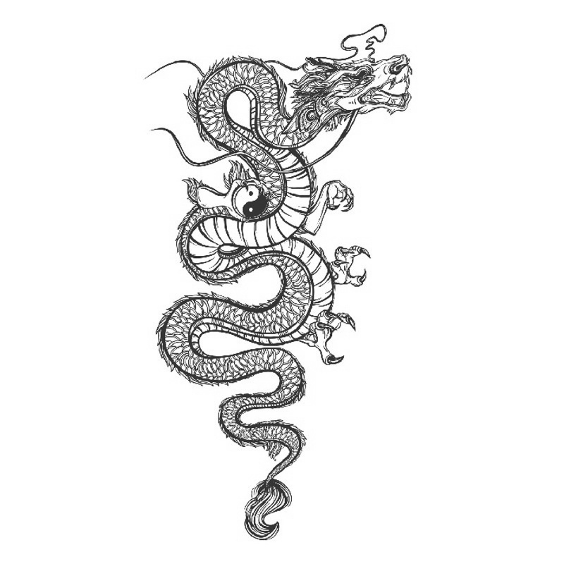 【MEET Magic Tattoo】Magic Tattoo Dragon Pattern Temporary Waterproof Tattoo Sticker Lasts 15 Days