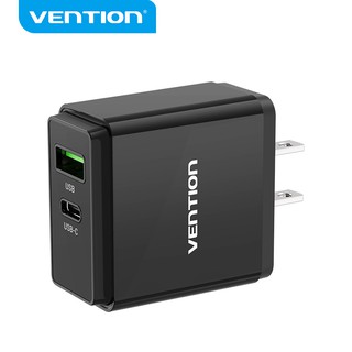 Fast Charging Vention Two Ports Charger Plug Quick Charge 3.0 18W/20W Station Travel Charger