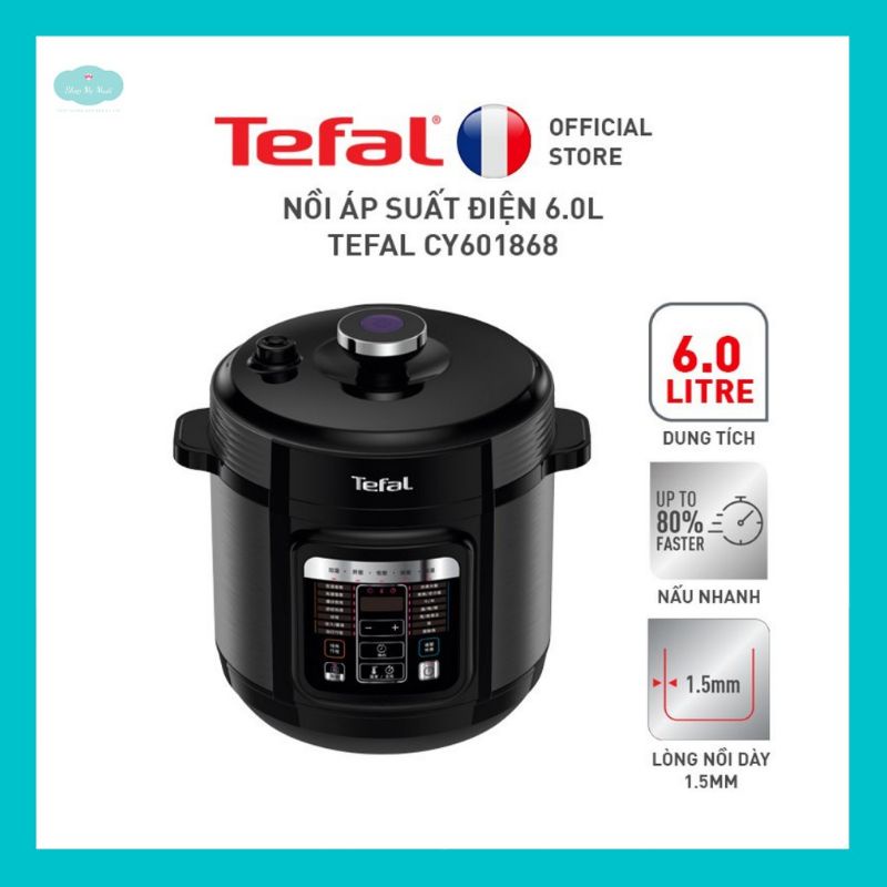 Nồi áp suất điện 6.6lit Tefal CY601868 . new 100%
