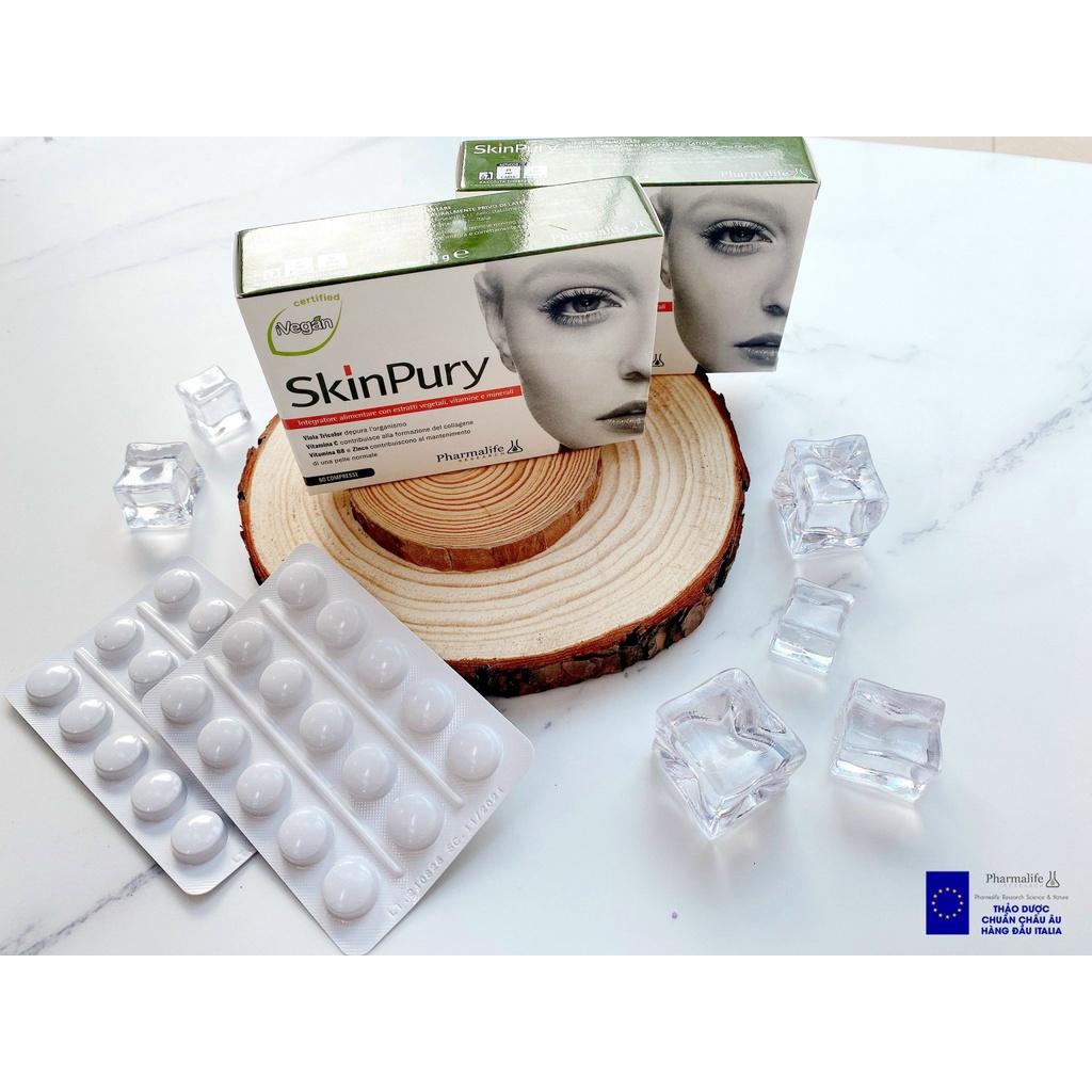 Viên uống giảm mụn thải độc Skin Pury giúp detox da thúc đẩy sản sinh collagen làm đẹp da