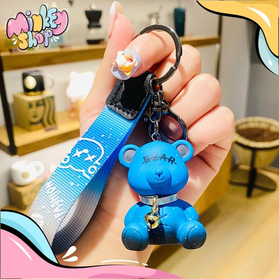 Móc Khóa Gấu Nhám Đáng Yêu Với Nhiều màu sắc Cute Phụ Kiện Túi Xách Balo Cặp Xách Dễ thương 02MKG -MinKey