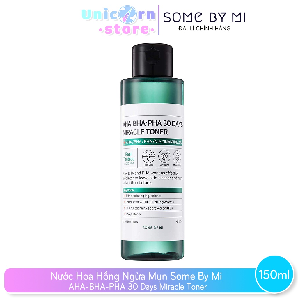 Nước Hoa Hồng Ngừa Mụn Some By Mi Miracle Toner AHA- BHA-PHA 30 Days 150ml