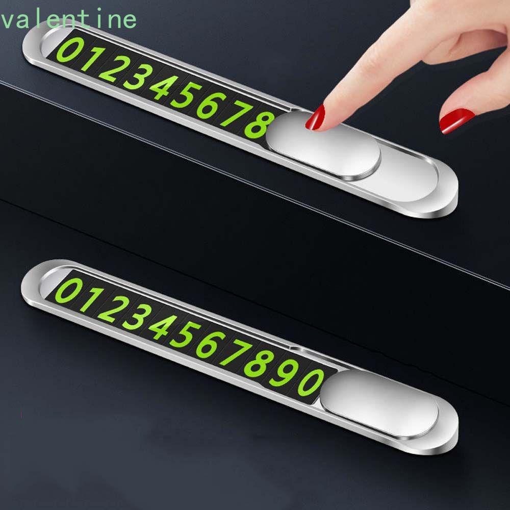 Thẻ số điện thoại đỗ xe tạm thời bằng hợp kim nhôm dạ quang đa năng