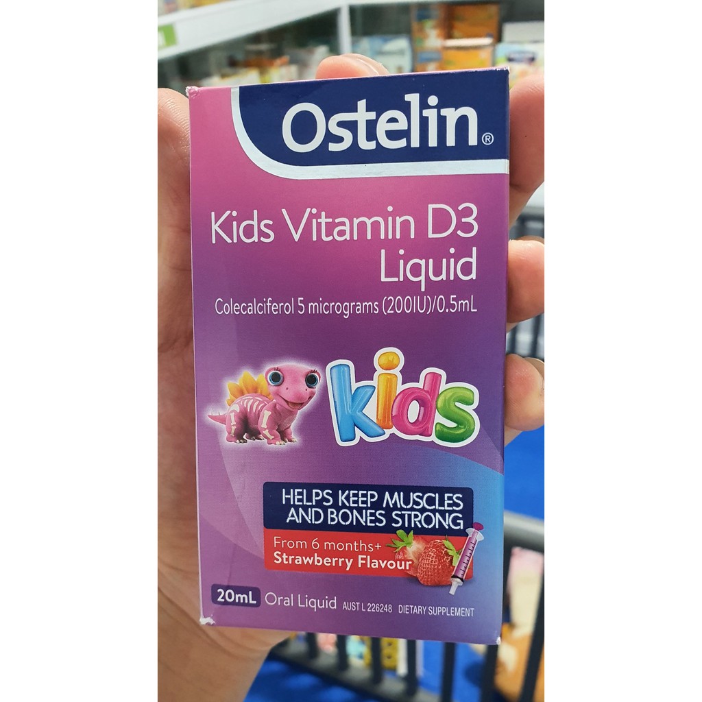 Vitamin D dạng nước cho trẻ Ostelin Kids Liquid 20ml của Úc