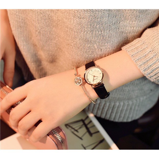 (SALE OFF 45% ) đổng hồ Nữ KASIQI dây da màu đen | BigBuy360 - bigbuy360.vn