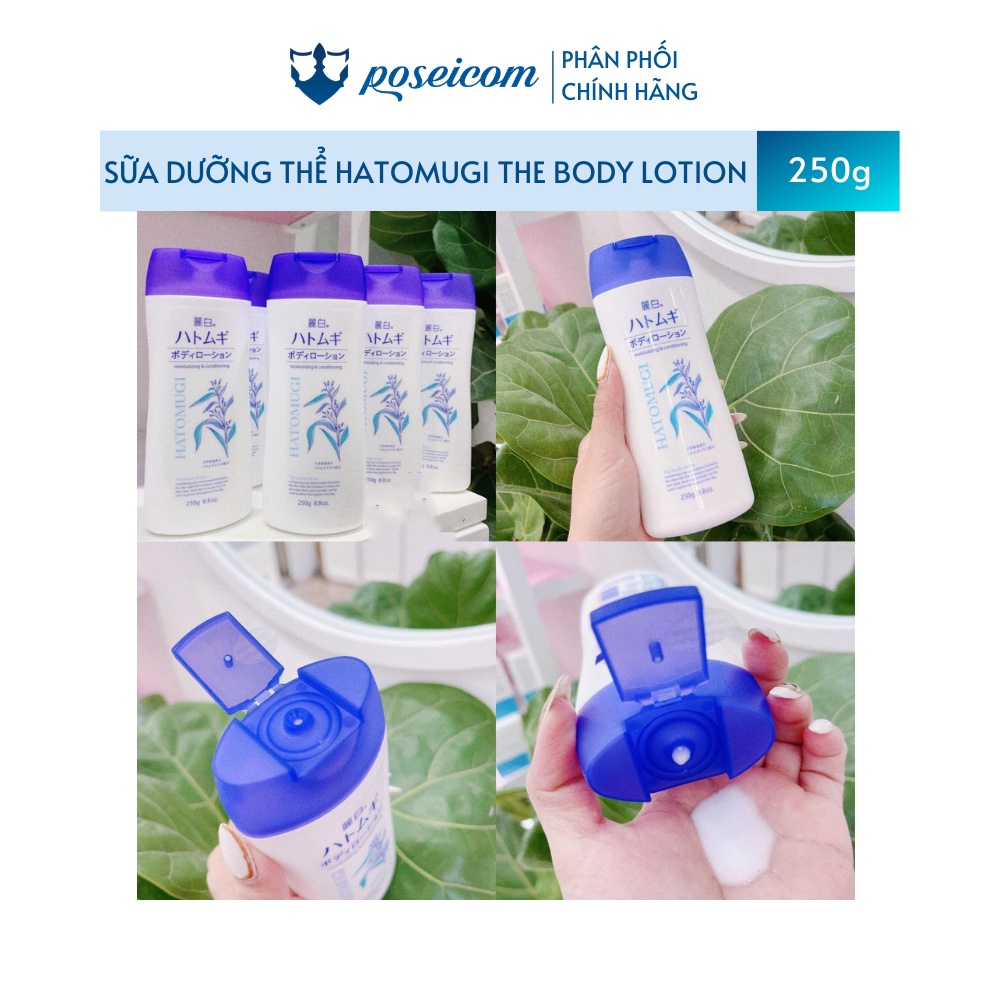 Sữa dưỡng thể Ý Dĩ ban đêm Hatomugi The Body Lotion chai 250ml Lắp Bật POSEICOM 4513574025912