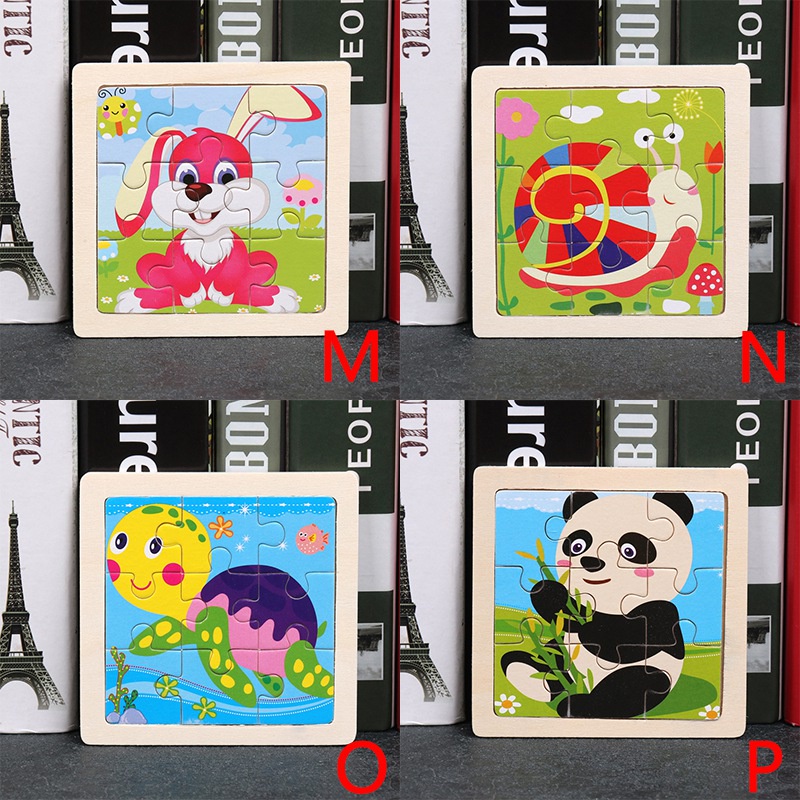 Bộ Xếp Hình 9 Mảnh Hình Thú Hoạt Hình Cho Bé