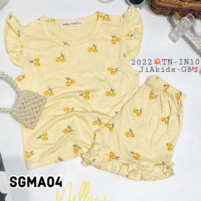 Bộ thun lạnh cho bé gái Minky mom 8-30kg Bộ quần áo bé gái mặc nhà sát nách - SGMA