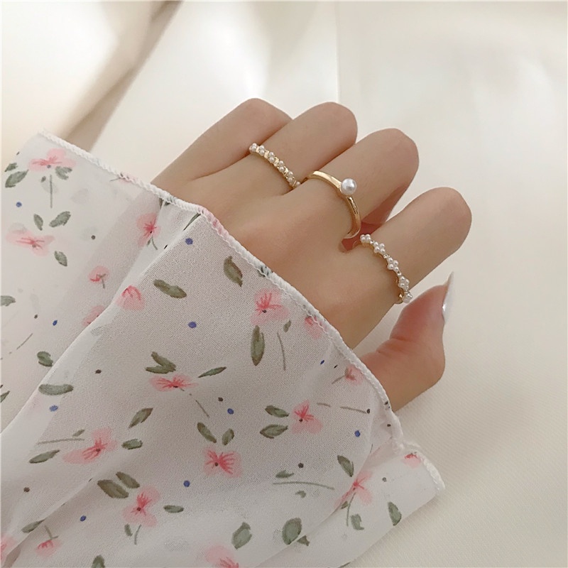 2pc/set 3pc/set 4pc/set 5pc/set Bộ nhẫn kim loại Hàn Quốc Retro Finger Ring Bướm nhẫn ngọc trai nhẫn vòng trang sức phụ kiện"