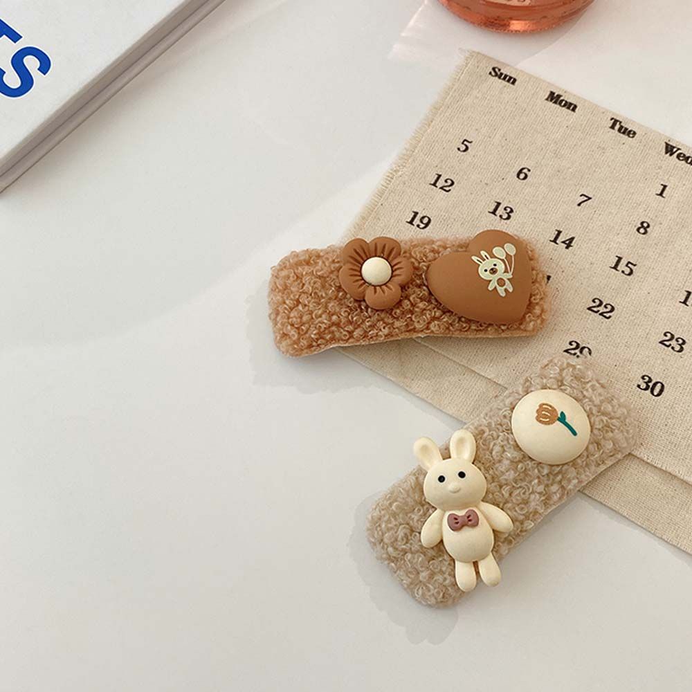 Kẹp Tóc Hình Bông Hoa Bằng Vải Lông Cừu Nhiều Màu Thời Trang Thu Đông Hàn Quốc Cho Nữ