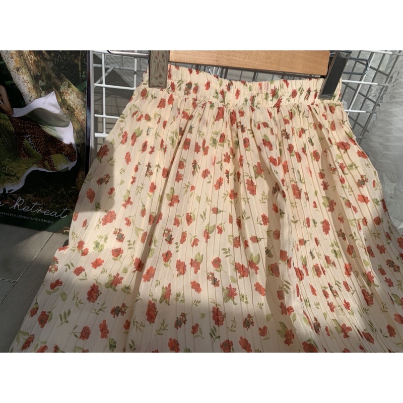 (CAM KẾT GIÁ RẺ NHẤT) Chân Váy Xếp Ly Vintage Hoa Nhí | BigBuy360 - bigbuy360.vn