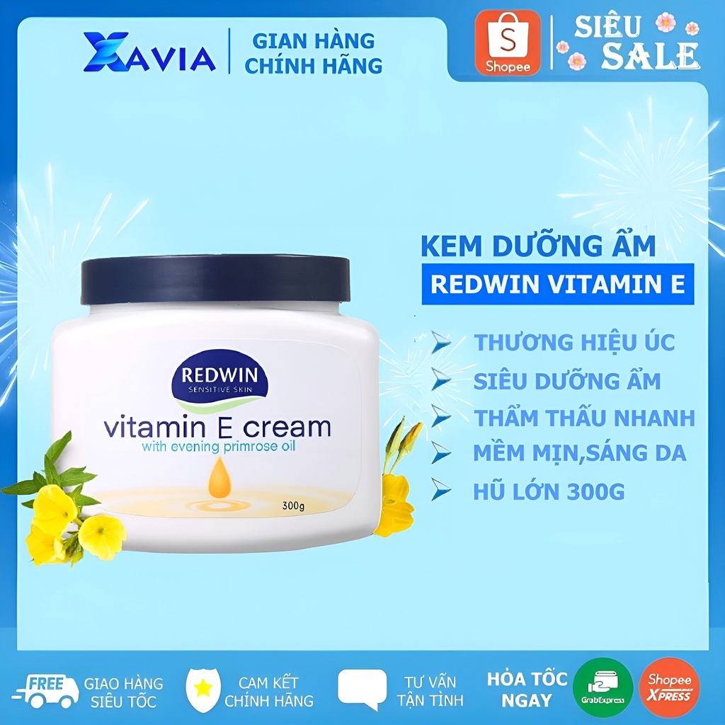 Kem dưỡng Redwin Vitamin E Cream 300g Úc chính hãng