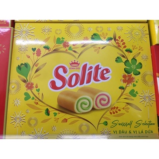 Tết- bánh bông lan solite mix vị dâu dứa kèm túi xách 324g
