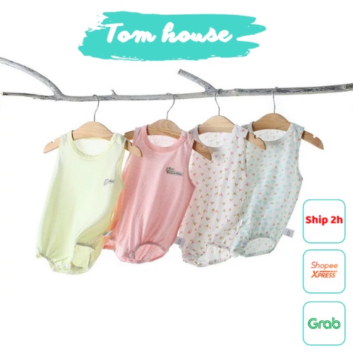 Bộ Liền Quần Đùi Sát Nách Mùa Hè Mỏng Mát Cho Bé Trai Bé Gái 𝟐𝟖𝐁𝐃𝐃𝐔