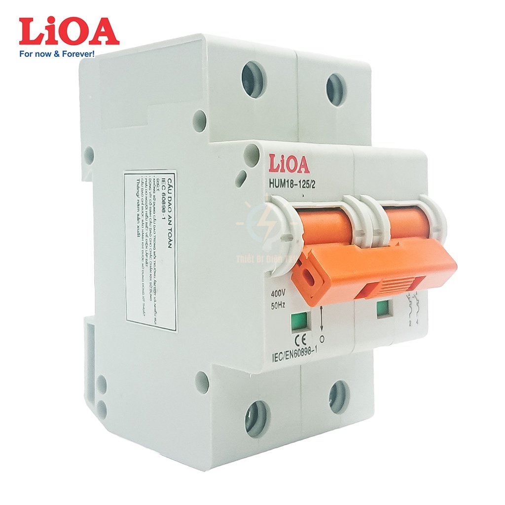 Cầu dao tự động, Adaptor, CB, 2 pha, 2 cực LIOA, dòng cắt 4.5KA, chịu tải 6A, 25A, 32A, 63A, 75A, 100A