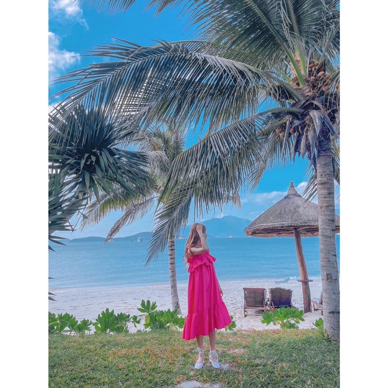 Váy maxi 2 dây hồng baby | BigBuy360 - bigbuy360.vn