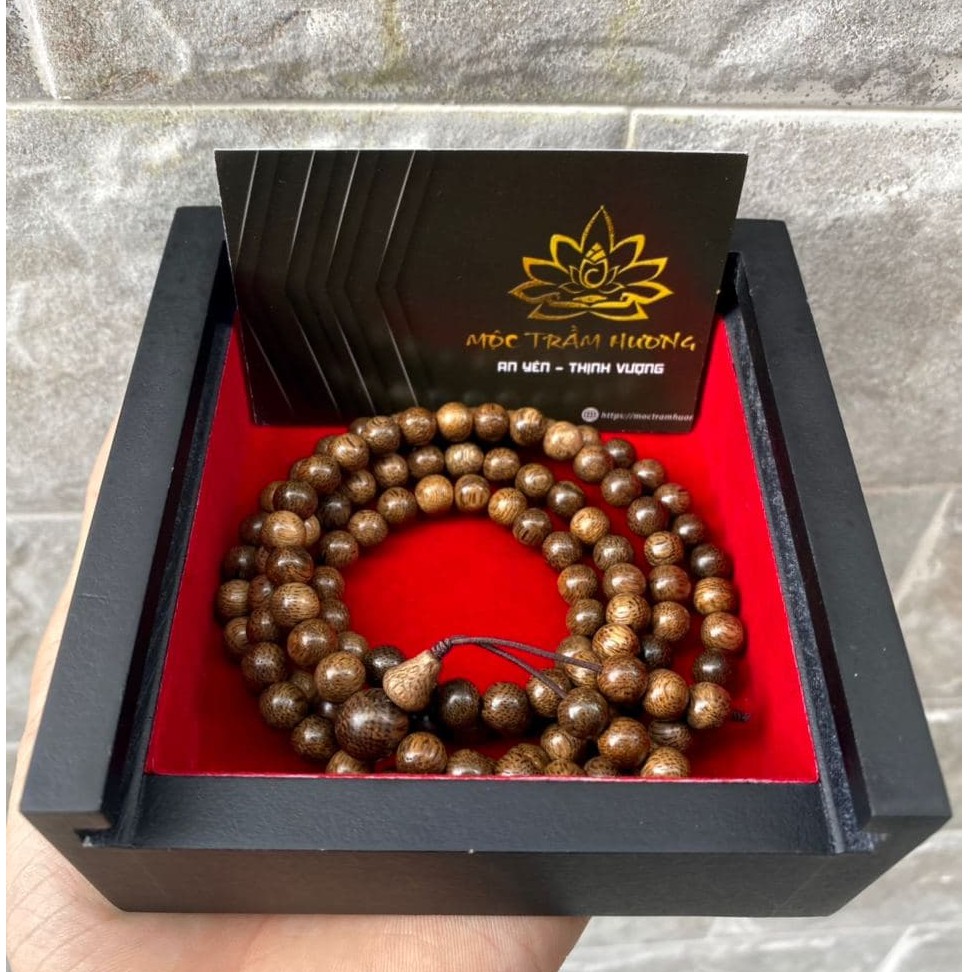 Hộp Gỗ Đen Cao Cấp Mộc Trầm Hương Đựng Vòng, Đồ Phong Thủy Sang Trọng(10x10x3cm) - Quà Tặng - Chắc Chắn - MTH JEWELRY