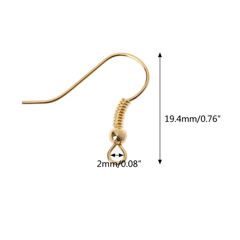 Bộ 100 Móc Khuyên Tai Màu Vàng / Bạc Chống Dị Ứng