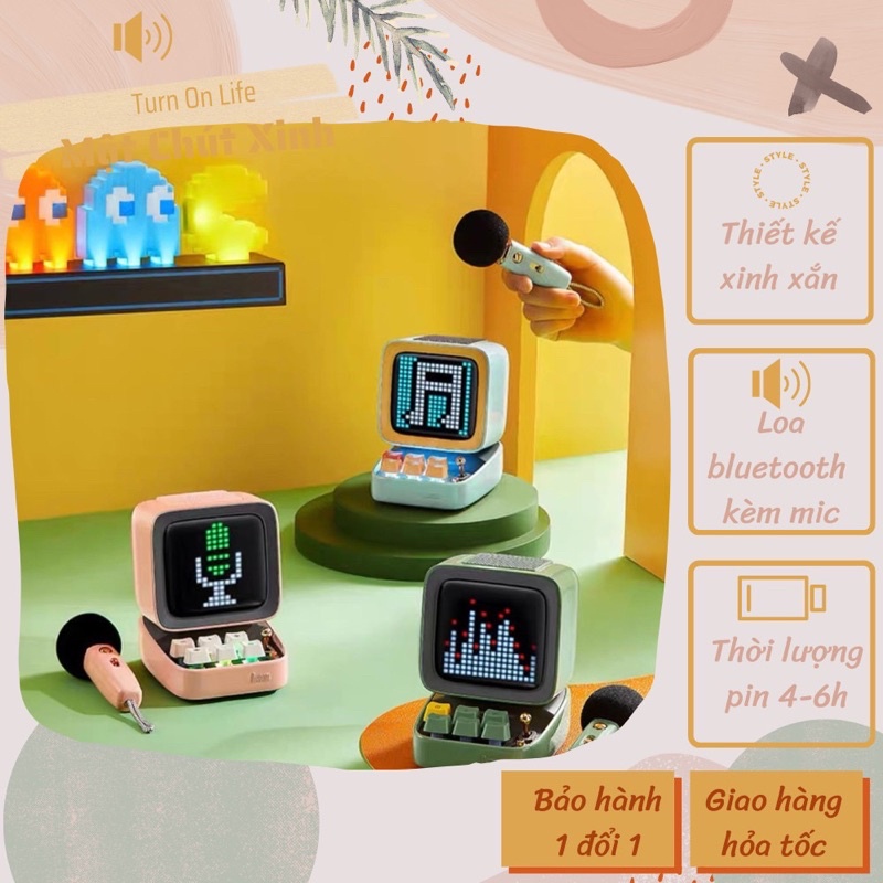 Loa bluetooth DIVOOM DITOO MIC 15w kết hợp micro karaoke và màn hình bàn phím chính hãng- Một chút xinh